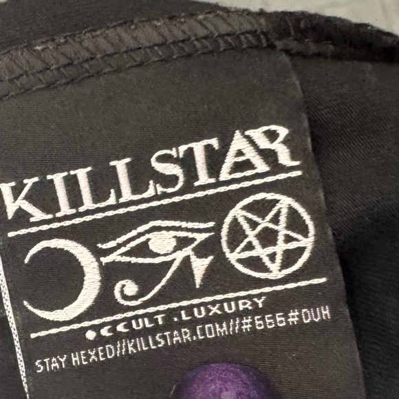 Killstar Crystal Ball “Piss Off” Crop Top Small Cropped Tee In Black & White - Picture 7 of 10